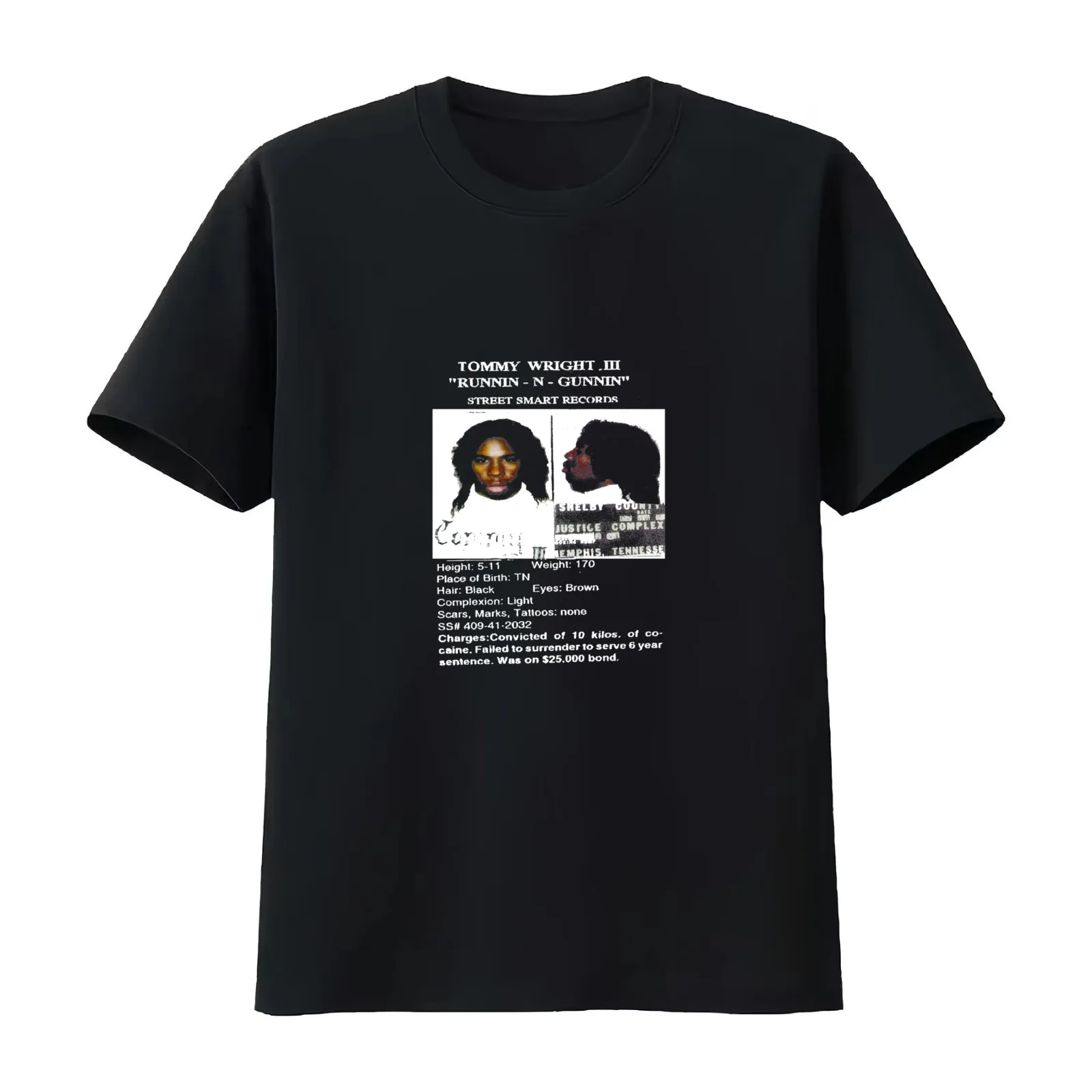 Tommy Wright iii T-Shirt Summer Casual Cotton Tee Oversized Streetwear Tops Vintage Graphic Print Loose Fit Short Sleeve