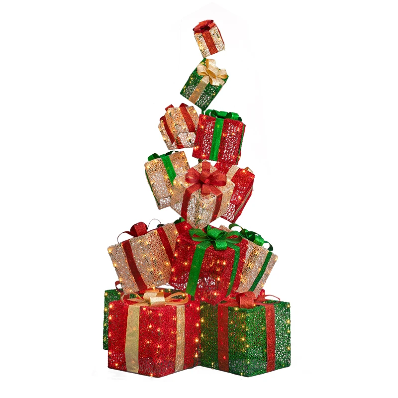 

Holiday Decoration 65IN 450L STACKED Led Christmas Illuminated Gift Box Led Motif Light for Outdoor Decor