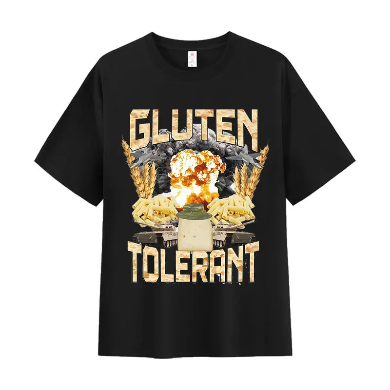 Gluten Tolerant Funny Gift for Gluten Intolerant T-shirt Men Women Vintage Oversized T Shirt Casual O-Neck Short Sleeve T Shirts
