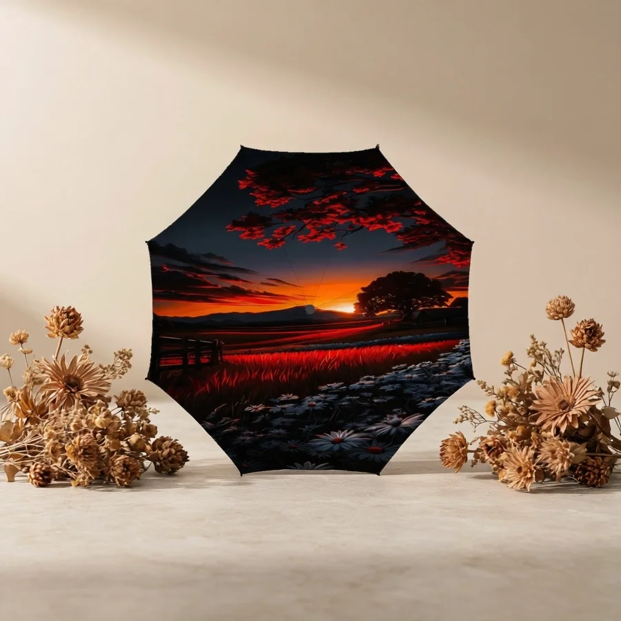 

Custom Graphic Umbrella Personalized Photo Foldable Design Automatic Umbrella Lightweight Commuter Rain Sun Umbrella