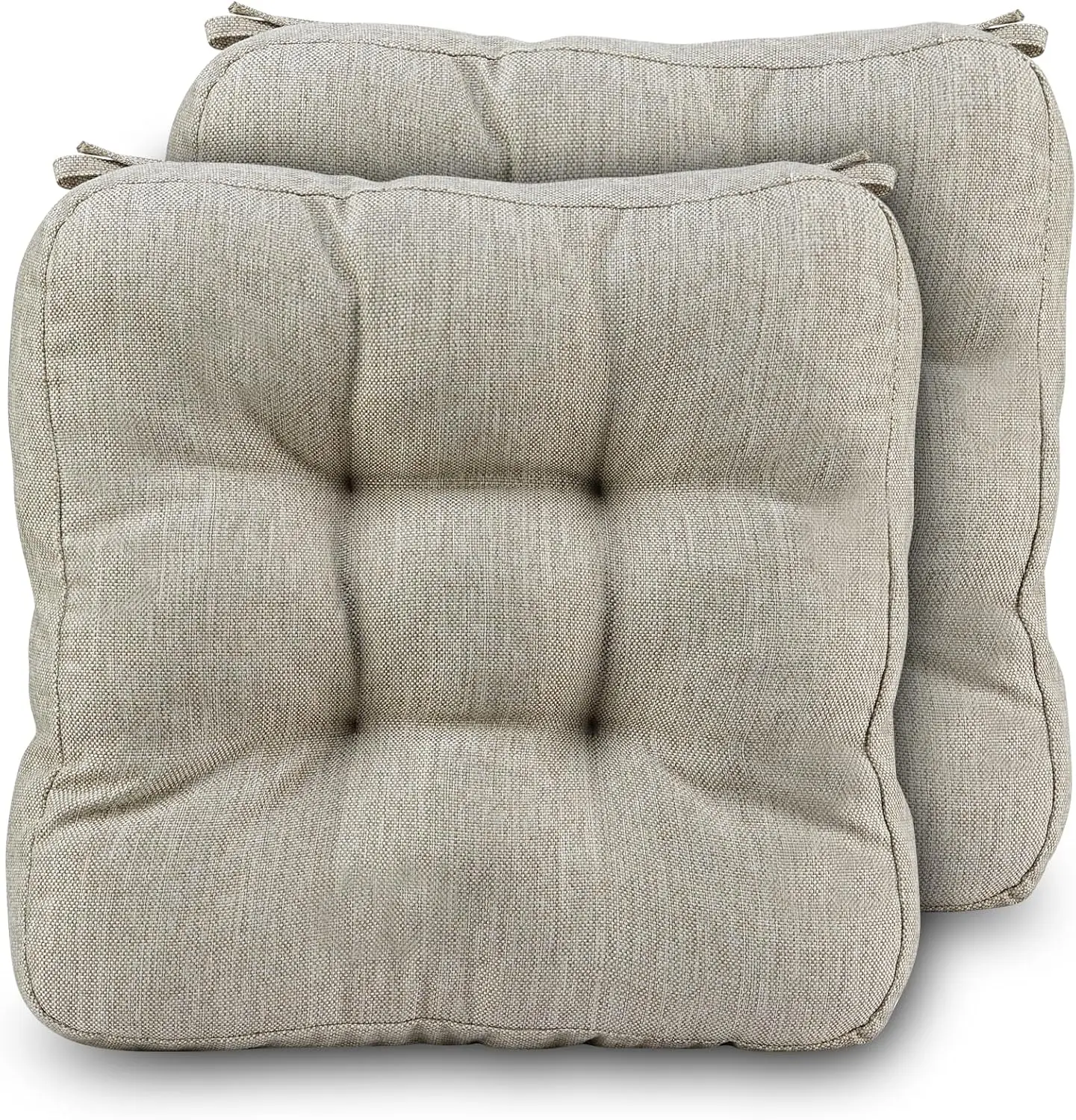 

Chair Cushions For Dining Chairs 2 Pa - Thickened 3.5"" Kitchen Chair Pads With Ties And Non-Slip Backing, Tufted S 16.5'' X