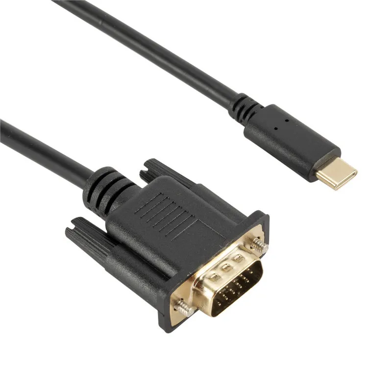 RYRA 1080P Tipo usb-c a VGA 180CM Cable tipo c a VGA convertidor adaptador para MacBook Pro MacBook Air Samsung Galaxy