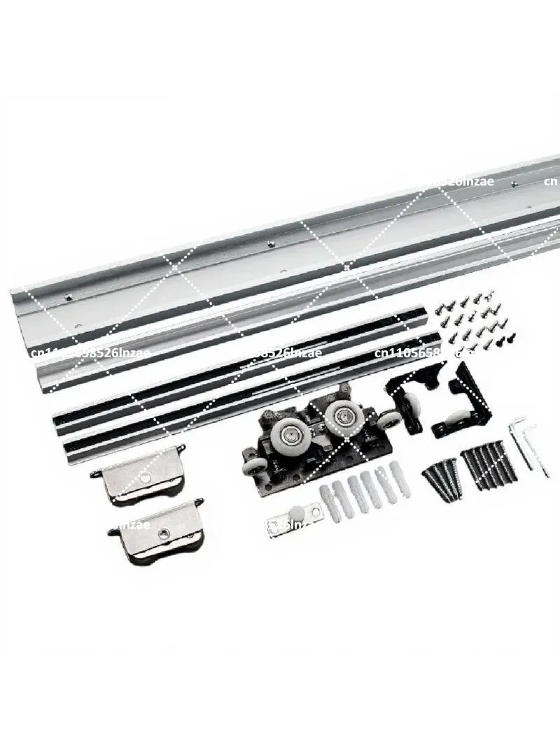 Concealed Buffer Roller for Aluminum Frame Door, Trackless Sliding Hardware for Bathroom Kitchen, Smooth Gliding System