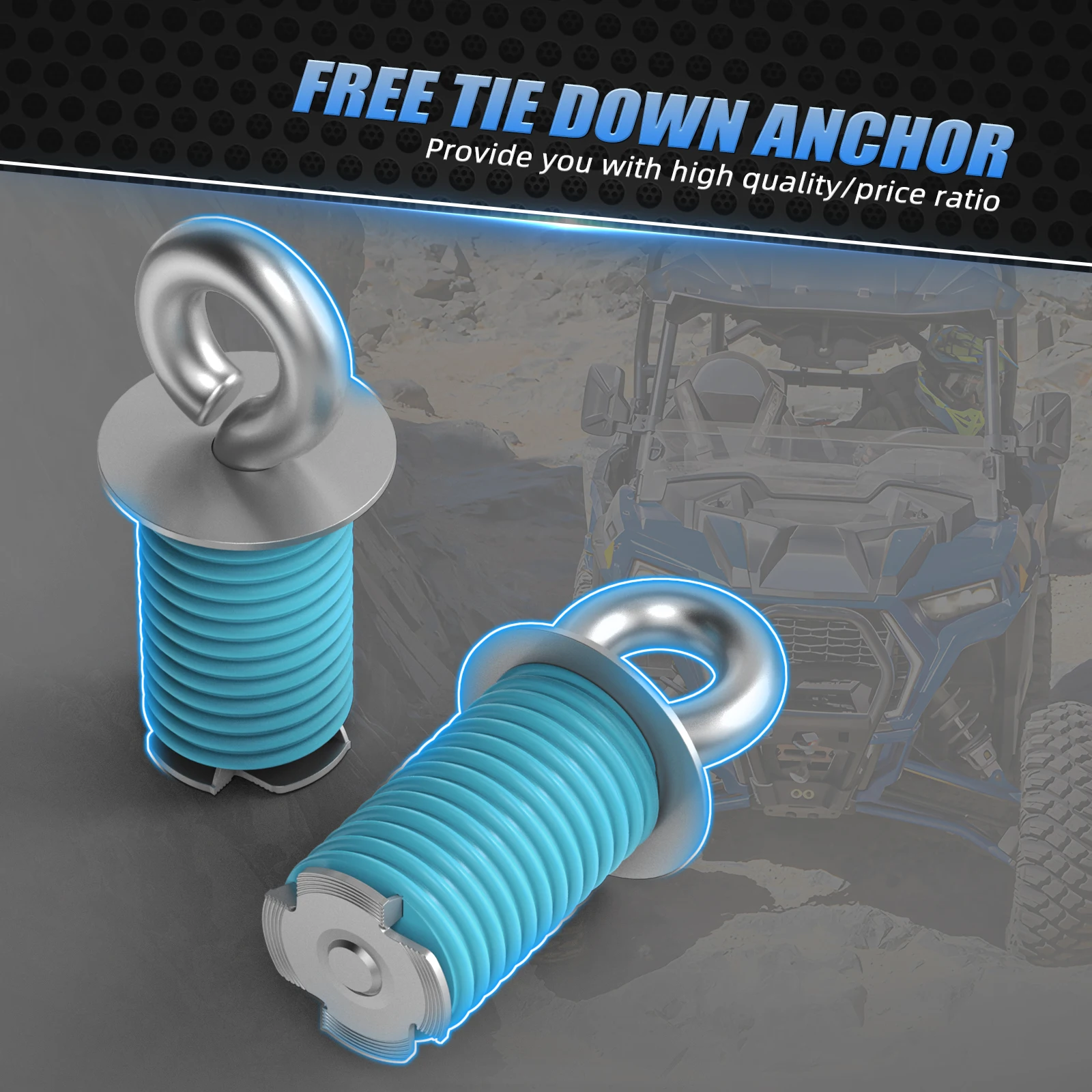 UTV برودة يتصاعد ل Yeti 35 برودة ل Polaris RZR XP 1000 EPS 4 2015-2021 التعادل أسفل المراسي بين قوسين Q235 الصلب 2016 2017 2020 #4