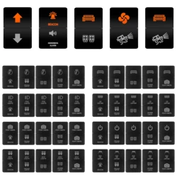 12V Dual Button Push Switch Orange Led Light For Toyota Prado Landcruiser RAV4 Hilux GUN HiAce 4 Runner Tundra Suzuki Jimny