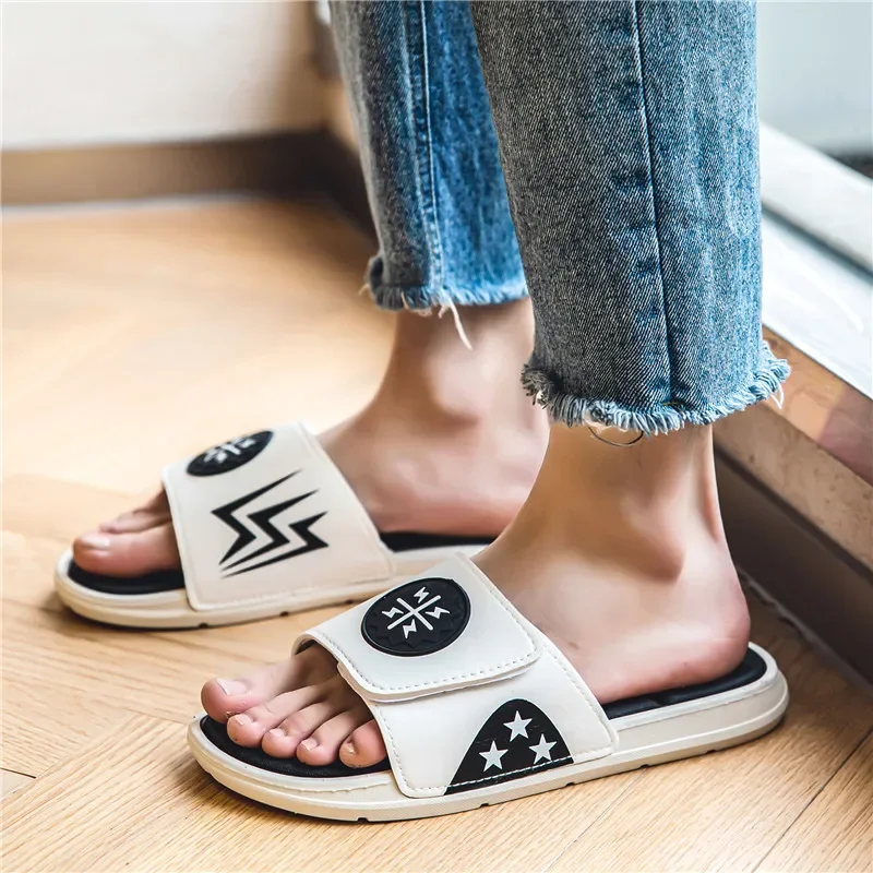 2024Summer Youth Slippers Men Unique Design  Outside Flip Flops Thick-Soled Toe SandalsHigh Quality Slippers Non-Slip