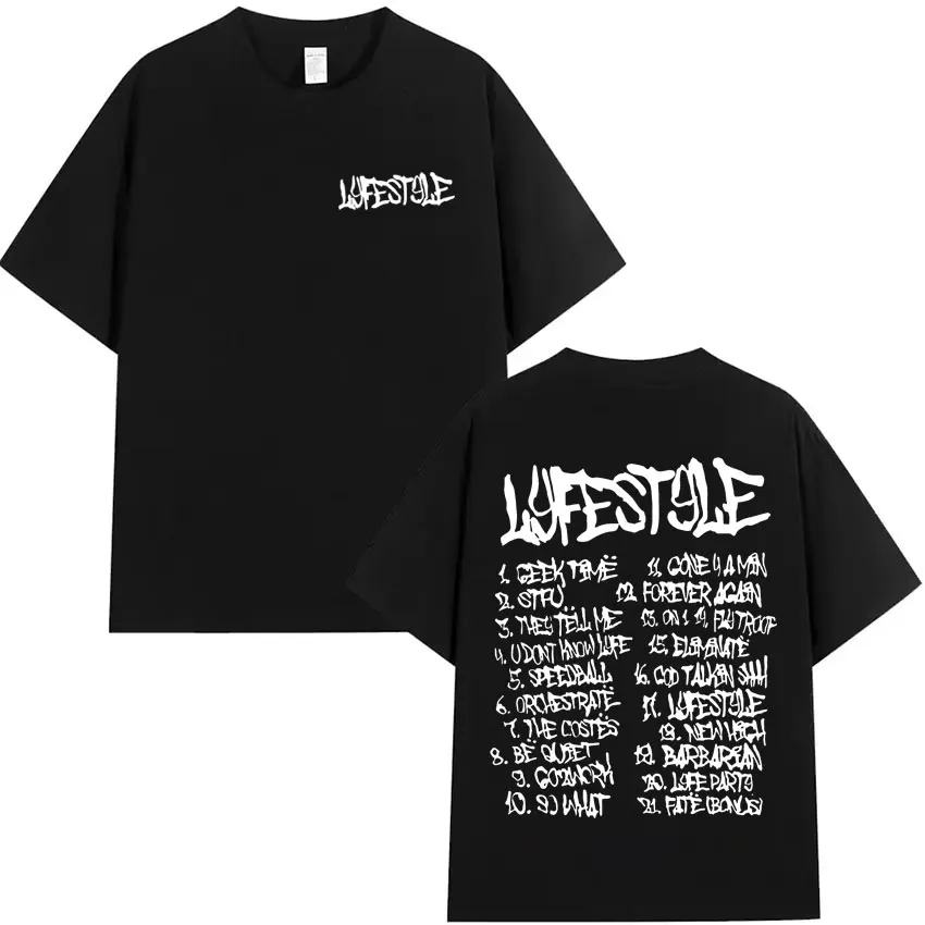 Футболка с рисунком рэпера Yeat Lyfestyle, мужские и женские модные футболки в стиле хип-хоп, хлопковые футболки с короткими рукавами, эстетические футболки большого размера, топы
