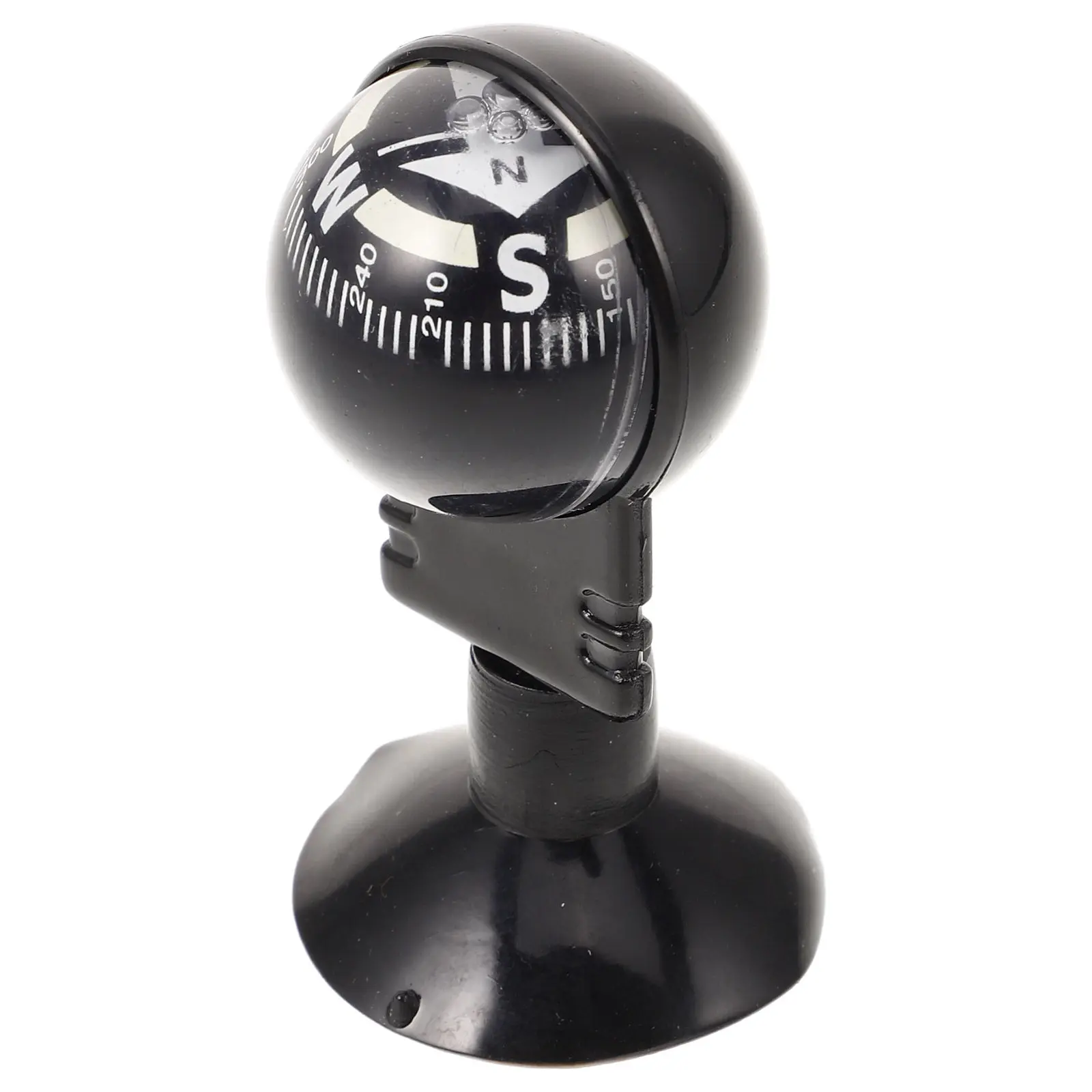 Portable Car Compass Guide Ball Foldable with Suction Cup Rotating Base for Accurate Navigation Car Dashboard Marine Camping