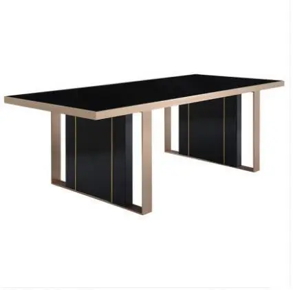 Italian Modern Dining Table Set With 6 Chairs, Luxury Fiberglass Restaurant Furniture - Tempered Glass Top & Leather Seats