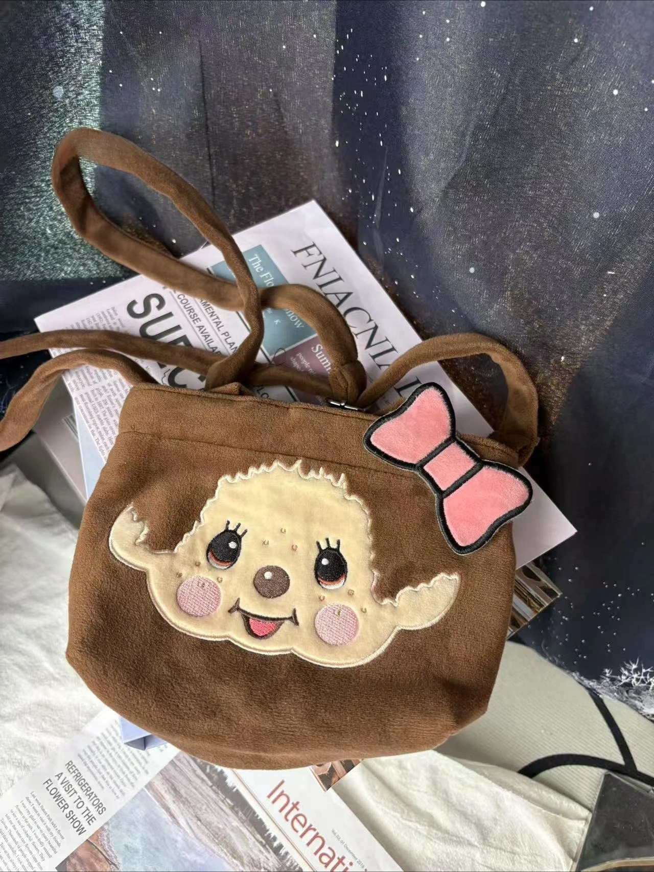 Thailand gentle woman new plush munchkin shoulder bag cartoon cute furry girls handheld diagonal cross