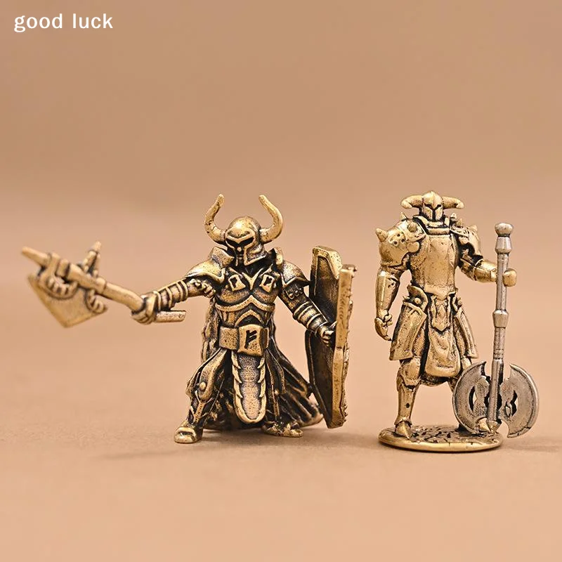 AnswerBrass Figure Home Decor Axe Warrior And Shield Warrior Ornament Creative Craftsmanship Home Collectibles Warrior Ornament