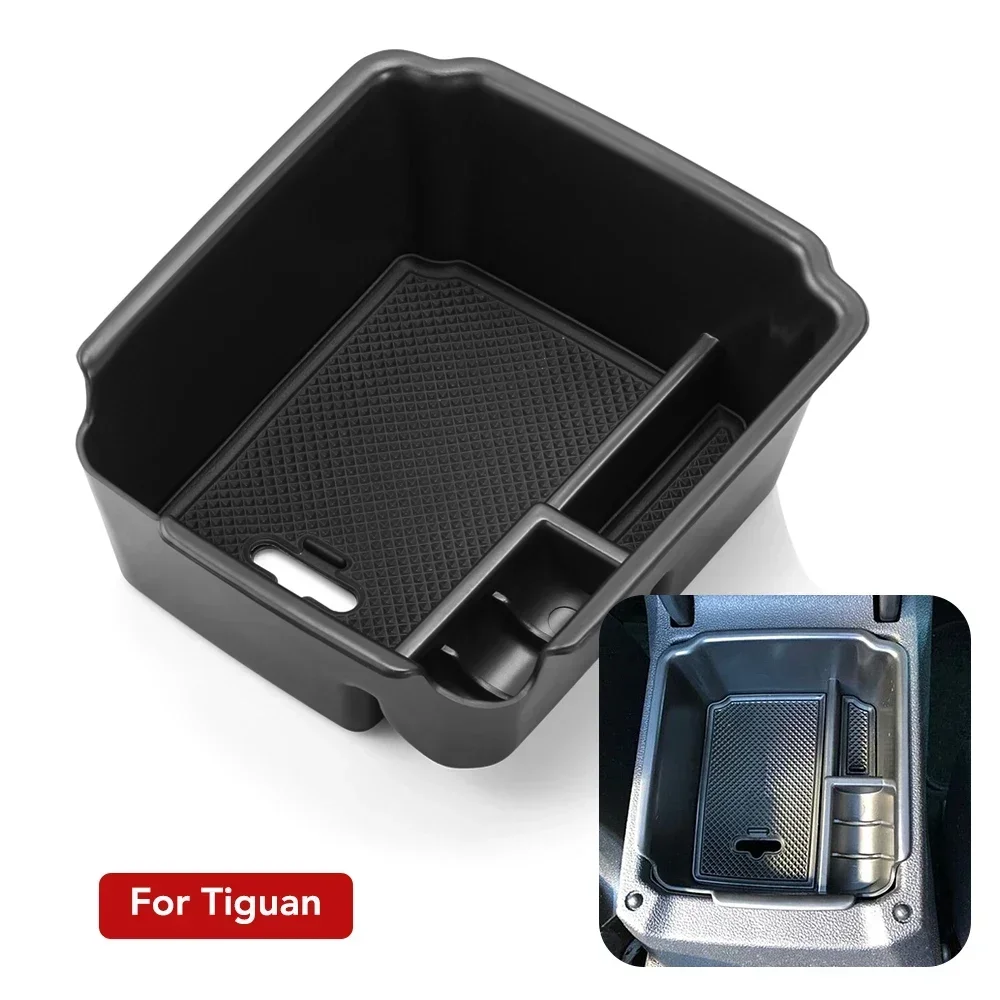 For Volkswagen VW Tiguan Mk1 Mk2 Taos Seat Tarraco Car Accessories Armrest Storage Box Tray Container Console Organizer Pallet