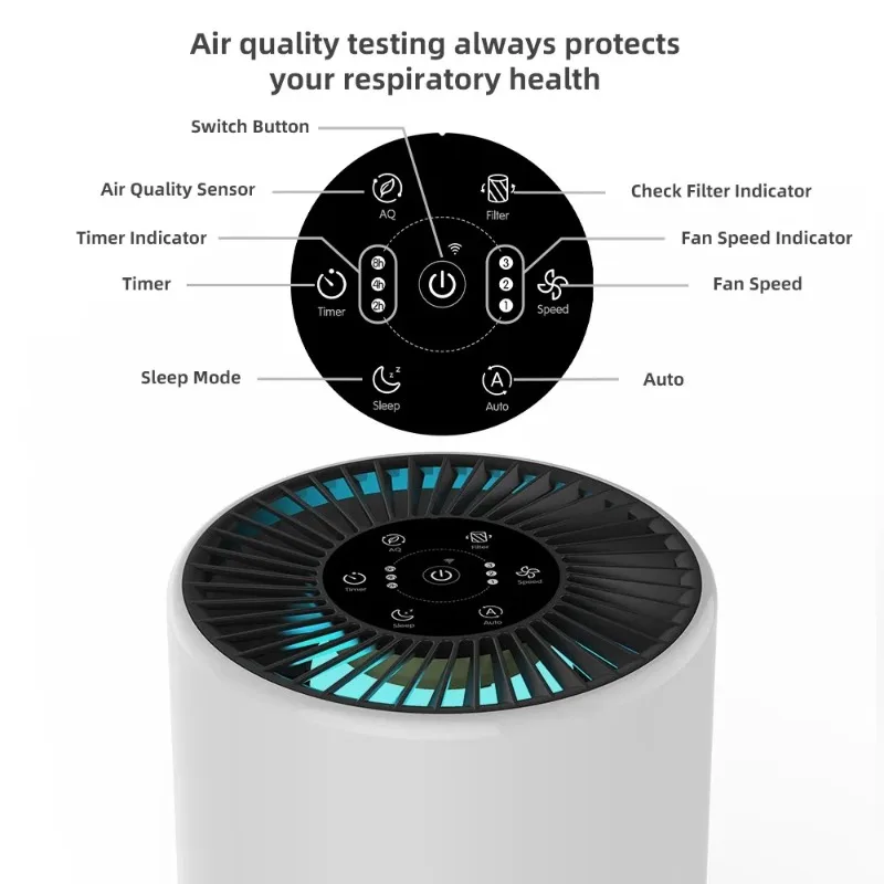 Powerful portable air purifier Noise-free sleep mode Portable home