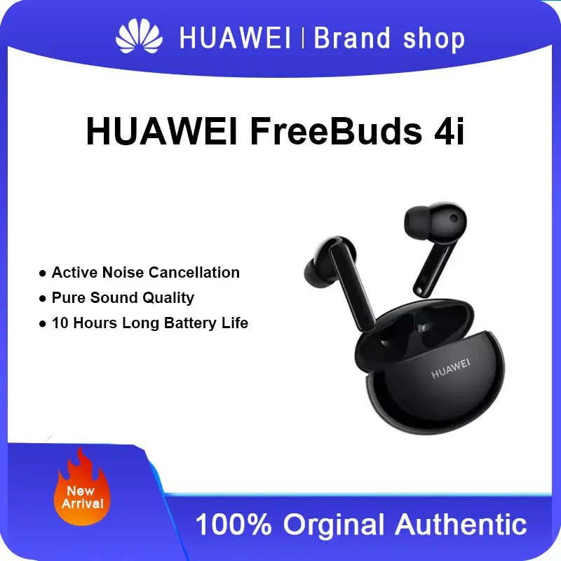 

Беспроводные наушники-вкладыши Huawei FreeBuds 4i, Bluetooth, активное шумоподавление, низкая задержка, для игр, с длительным аккумулятором