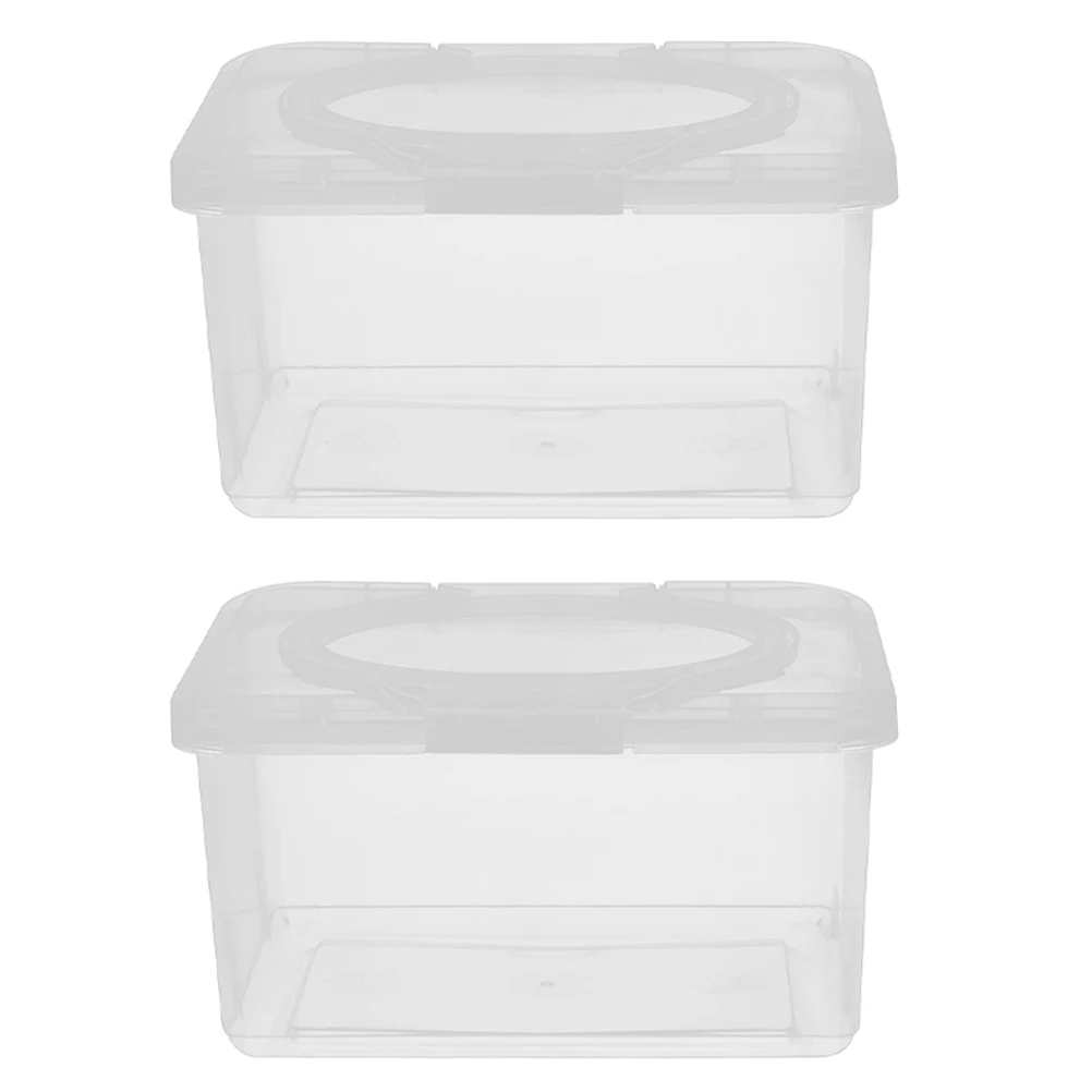 

2 Pcs Baby Wipes Dispenser Travel Size Nursery Cleansing Towel Box Plastic Case Storage Container Refillable Wet Wipes Holder