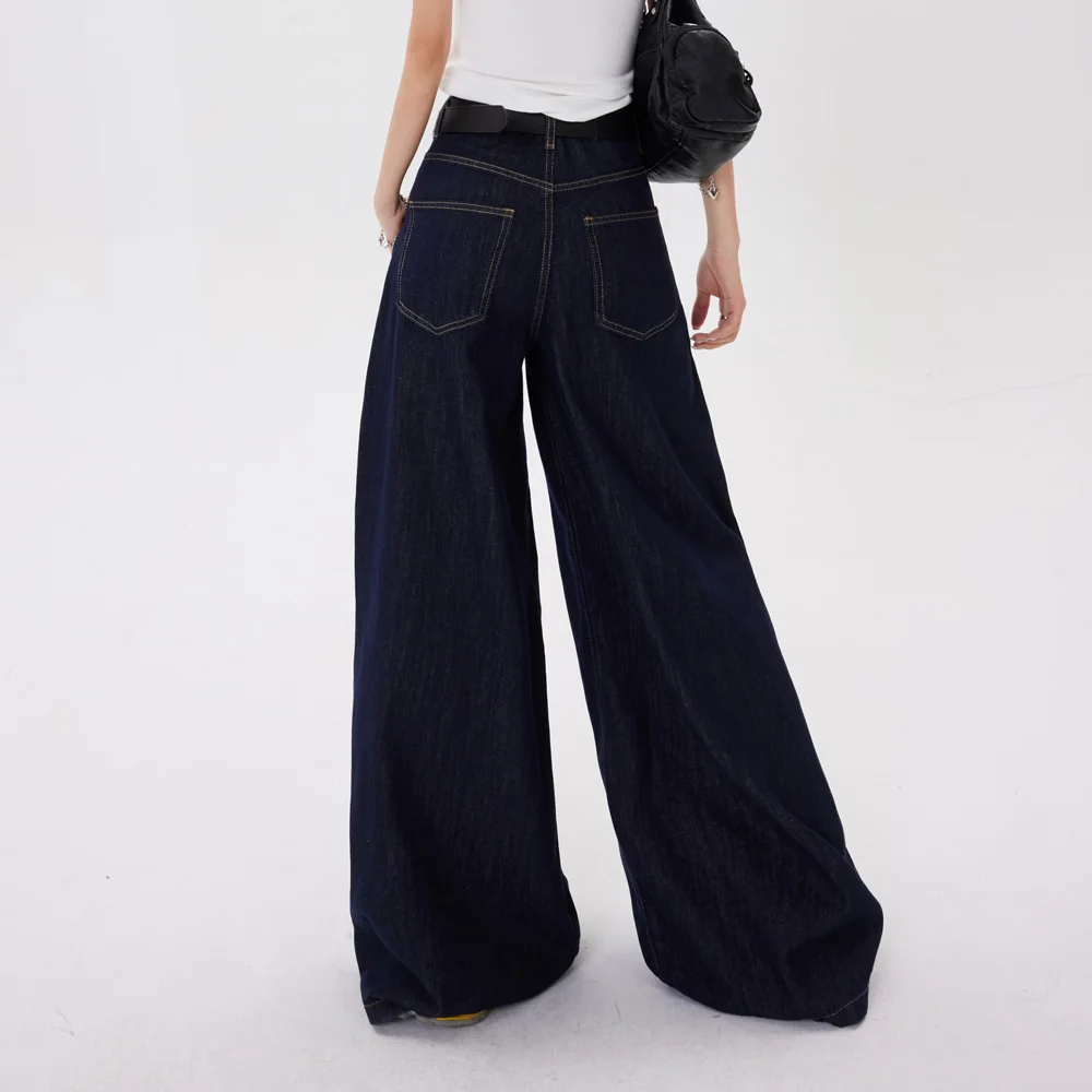 Women Y2k Lengthening Floor Wide Leg Jeans Sweet Girl Streetwear Oversize Vintage Fashion Loose Casual Denim Baggy Jeans Pants