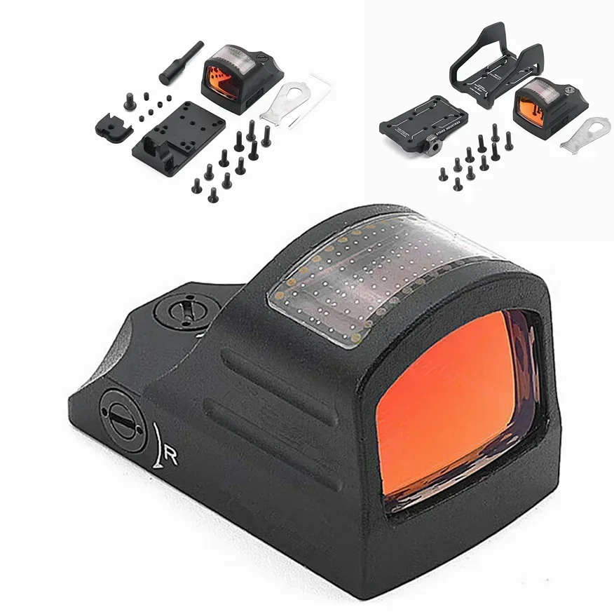 Tactical HS 507C Red Dot Sight Airsoft Hunting Riflescope Micro Solar Power Pisto Sight with Exoskeleton Bracket for Glock