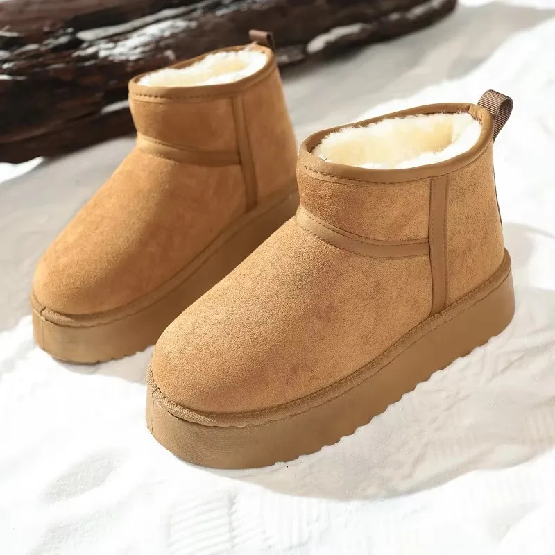 

Real Sheepskin Wool Low-cut Warm Comfortable Shoes Women Fashion Short Shoes 2025 New Winter Warm Boots Fur Ladies Snow Boots