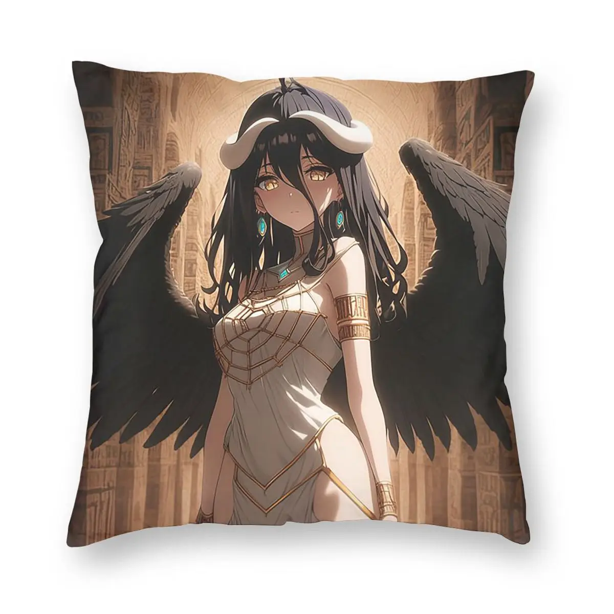 Anime Overlord Albedo Game Square Pillowcase Pillow Cover Cushion Zip Decorative Comfort Throw Pillow for Home Living Room