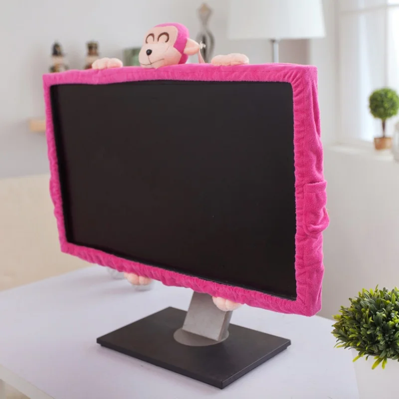 1 Pcs Computer Monitor Cover Cute Cartoon Elastic Laptop TV LCD Screen Decoration Computer Screen Cover for Home Office