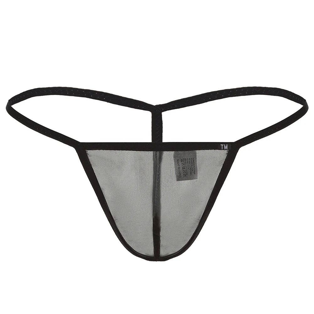 Transparent Mesh Pouch Thongs G Strings Men Breathable Underwear Sheer Design Low Rise Minimal Coverage Briefs