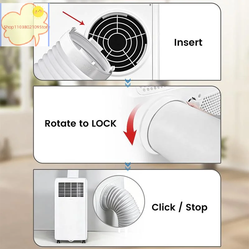 【HT】【YH】Exhaust Duct Interface For Portable Air Conditioner Hose Tube Connector PP 15cm For Mobile Air Conditioner Hose
