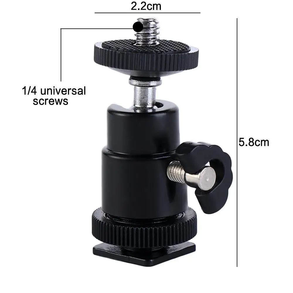 DSLR الروتاري جبل كاميرا فيديو 1/4 "المسمار 360 درجة ترايبود الكرة رئيس ترايبود Ballhead حامل فلاش قوس كاميرا ترايبود #2