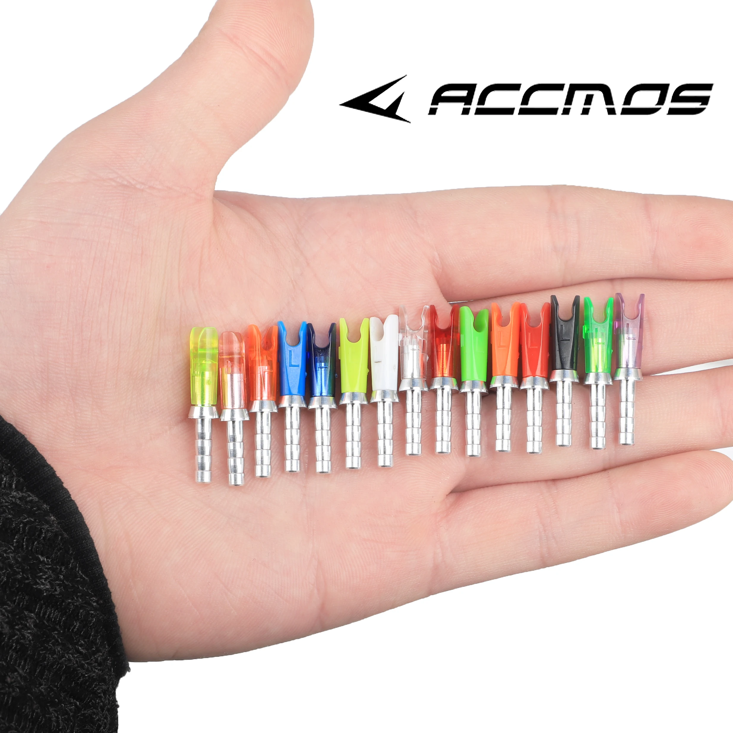 36ps/pack Arrow Pin Nocks Size L Arrow Nock +Aluminum Pin For ID 4.2mm 6.2mm Carbon Arrow Shaft DIY Archery Accessories