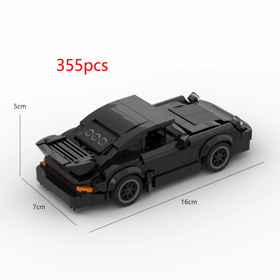 MOC-Black Bird (930)Turbo Racing Sports Car Vehicle Racer اللبنات الطوب ألعاب المرآب الإبداعية #6