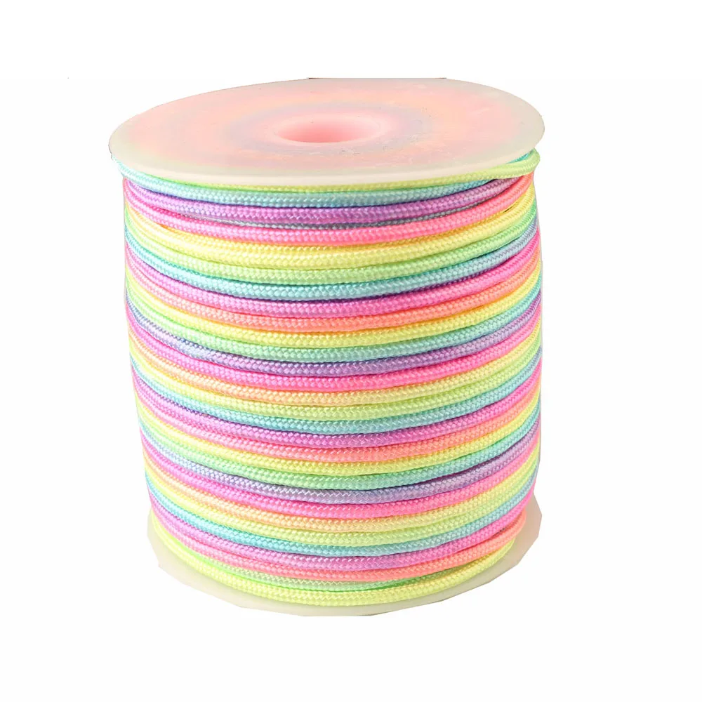 CAMPINGSKY Paracord Rainbow 2mm Nylon 1 pasmo rdzeń zewnętrzna lina kempingowa linka spadochronowa smycz do namiotu Corda