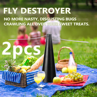 2pcs Fly Repellent Fan Outdoor Kitchen Food Protector Fly Destroyer  Flies Bugs Pest Picnic Table Fan Support USB Repellent