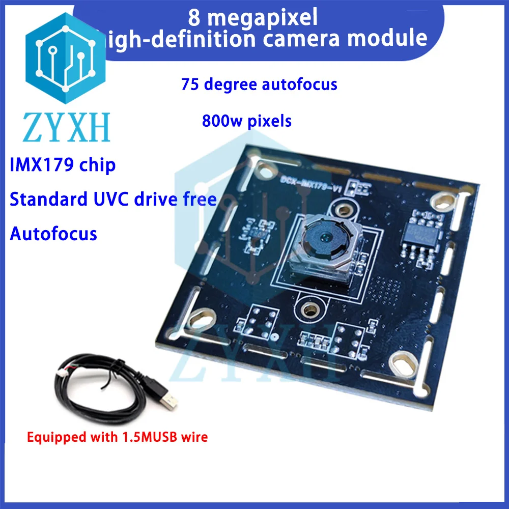 HD 8MP  Autofocus USB Camera Module 3264*2488 IMX179 Sensor for WIN Linux Android with 1.5M Cable 75 78 120 Degree Driver-Free