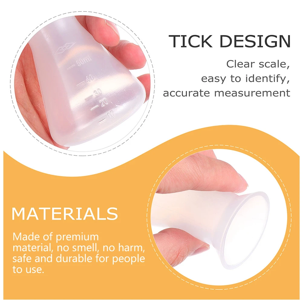 

6Pcs Laboratory Plastic Flasks Erlenmeyer 50Ml Professional Science Flask Chemical Flask Precise Scale Reading