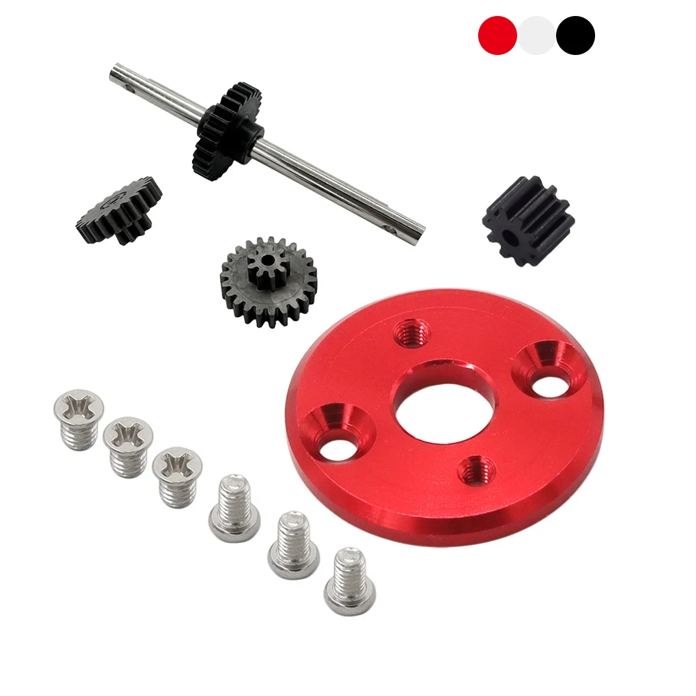 الألومنيوم 370 قوس المحرك مع ترس المحرك علبة التروس مجموعة تروس نقل ل MN78 MN82 1/12 ترقية أجزاء #1