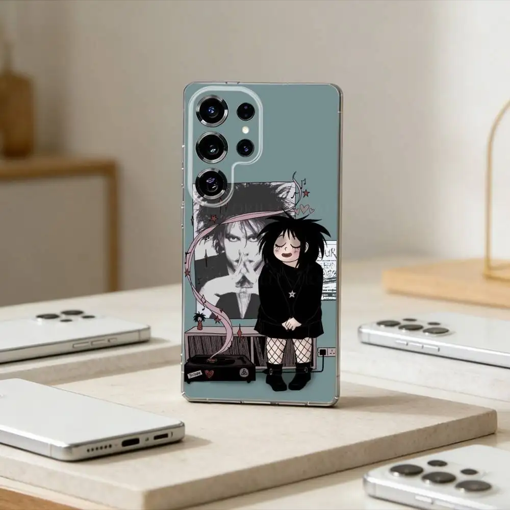 The cure Robert S-Smith Phone Case For Samsung S25,S24,S21,S22,S23,S30,Ultra,S20,Plus,Fe,Note,10,9,5G Transparent Cover