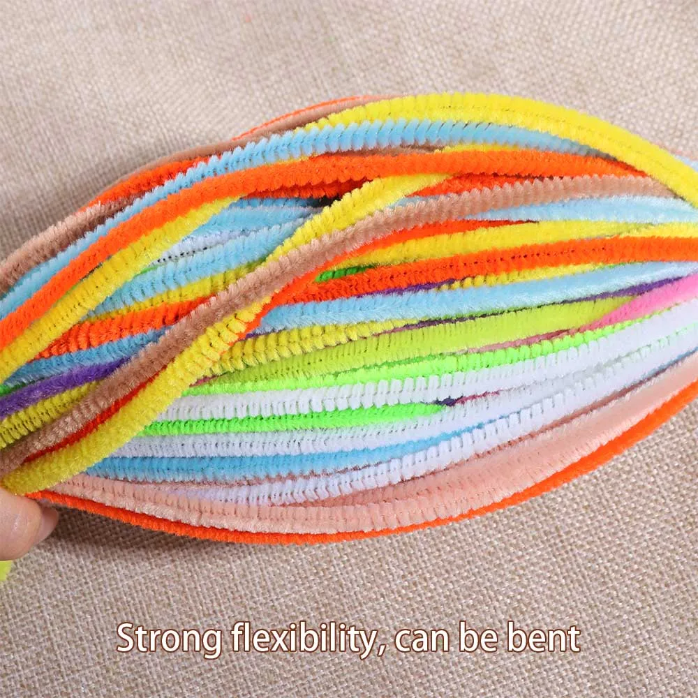 100 pçs chenille hastes bigorna fio artesanato tubo brinquedos de pelúcia enfeites haste colorida diy tiras torção barra fofo diy