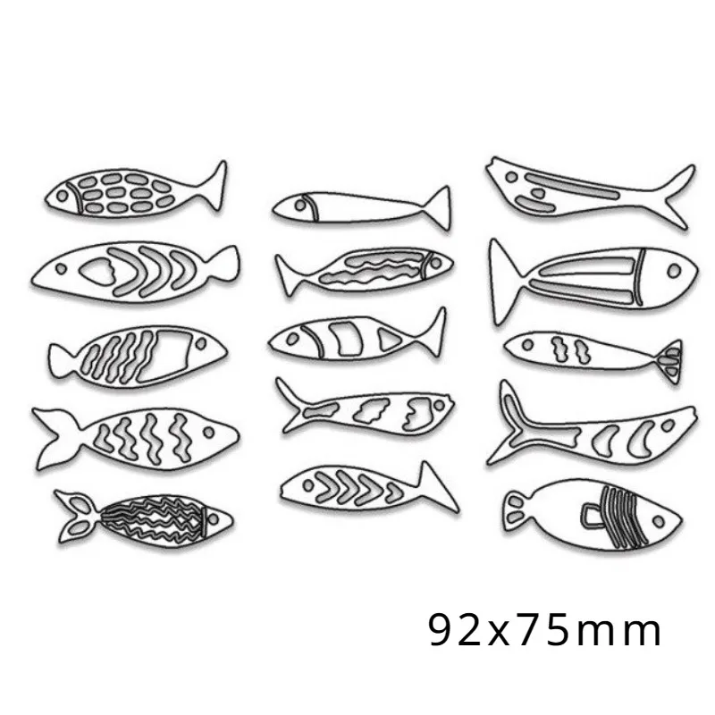 Multiple Pieces Fish Cutting Dies Metal Embossed Paper Scrapbook Fish Cutting Die for Decoration