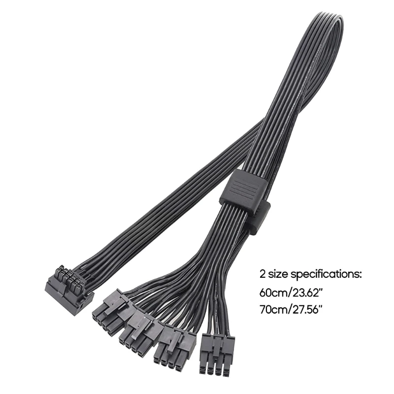 Nuevo Cable conector adaptador PCIE5.0 16 pines (12 + 4) a 4x8P 12VHPWR para adaptador GPU Cable alimentación recto/codo