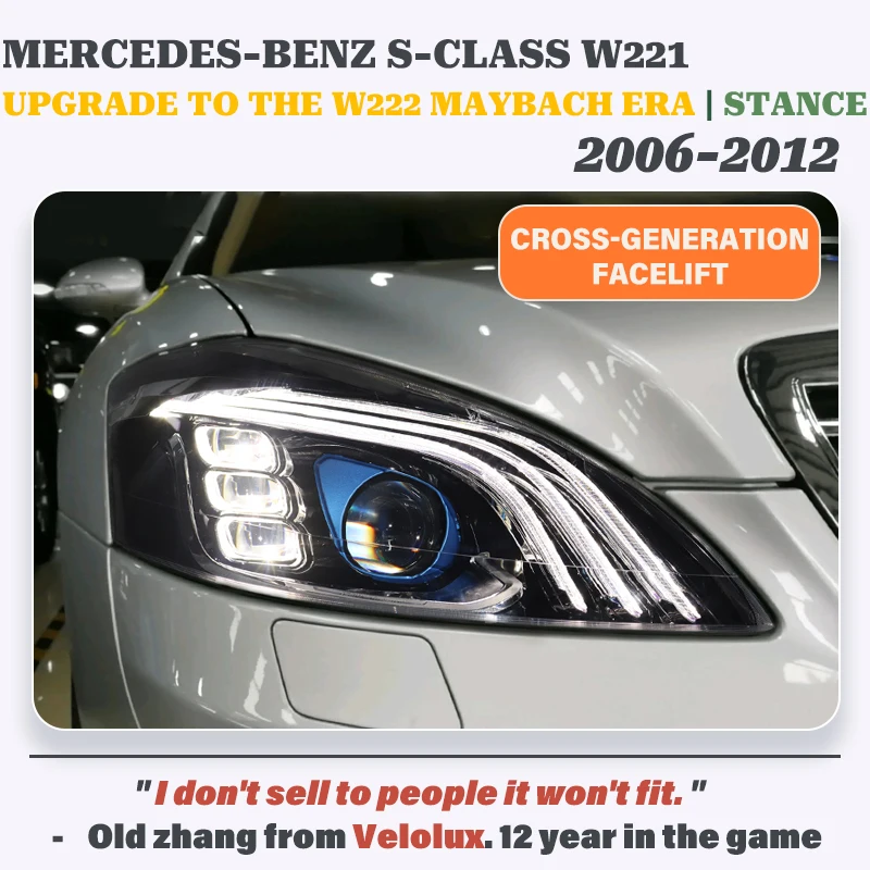 

Для Mercedes S-Class W221 06-12: Светодиодные матричные фары с двойным лучом в стиле Maybach W222 с динамическим последовательным синим свечением