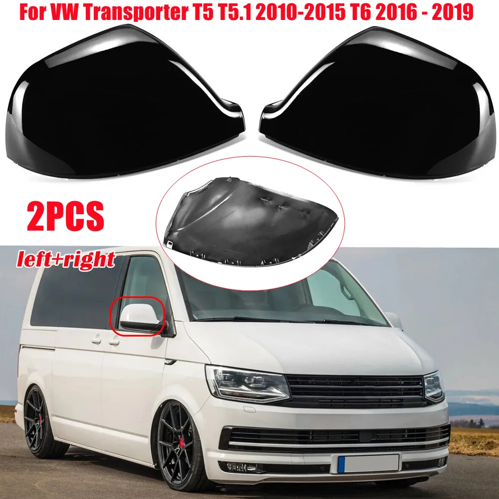 

2PCS For VW Transporter T5 T5.1 2010-2015 T6 2016-2019 Rearview Side Mirror Cover Wing Cap Exterior Door Trim Car Replacement