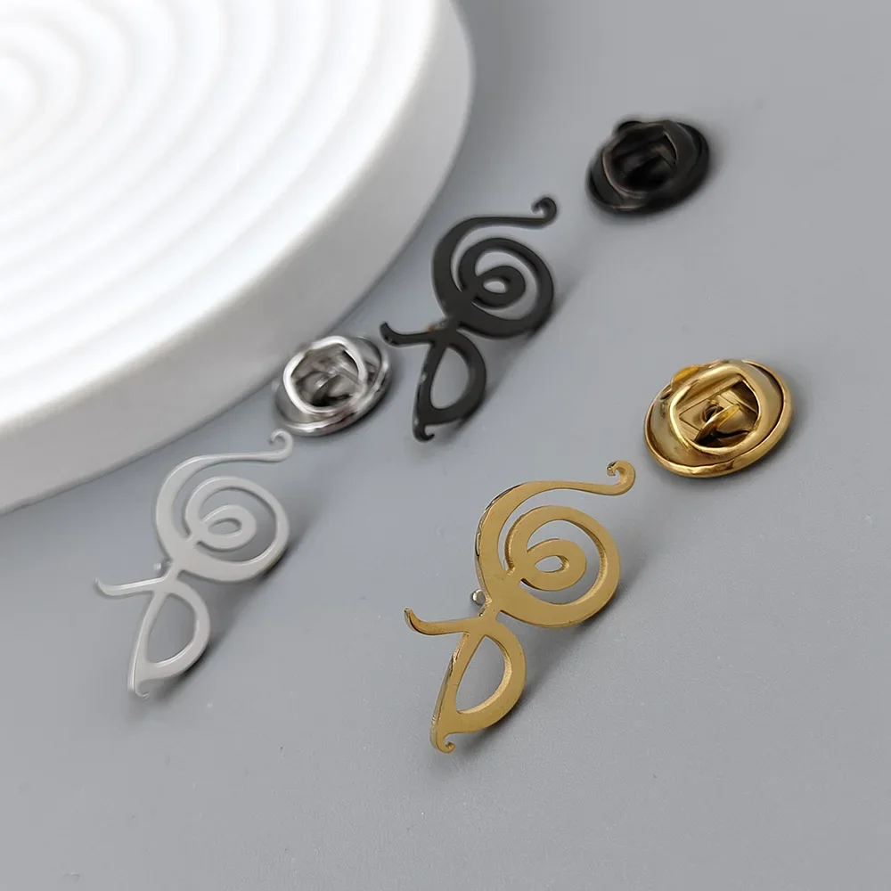 Simple Stainless Steel Rose Flower Brooch for Men Women 3 Colors Gold Plated Jewelry Men's Accessories Wedding Party Gifts