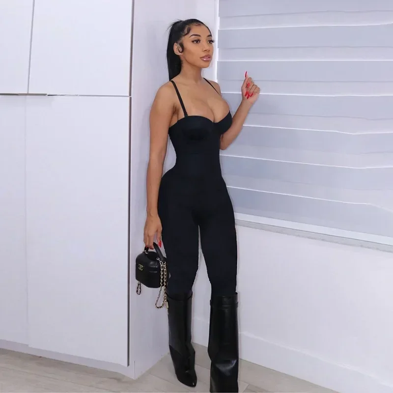 

Sexy One Piece Women Jumpsuits For Party Club Pencil Pants Strapless Skinny Summer Rompers Black Streetwear Clothing