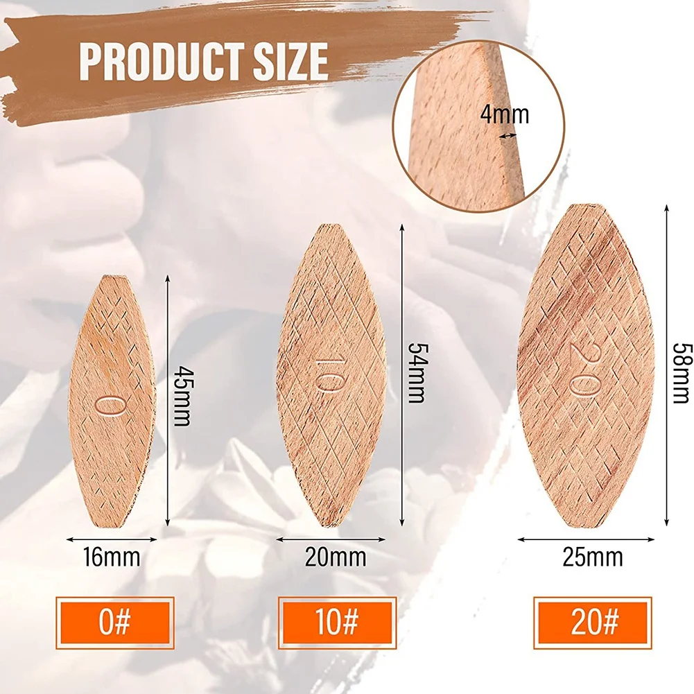 

L33A_450 Pieces Beechwood Joiner Biscuits Number 0, 10, 20 Wood Joining Biscuits Beech Wood Chips for Crafting Woodworking