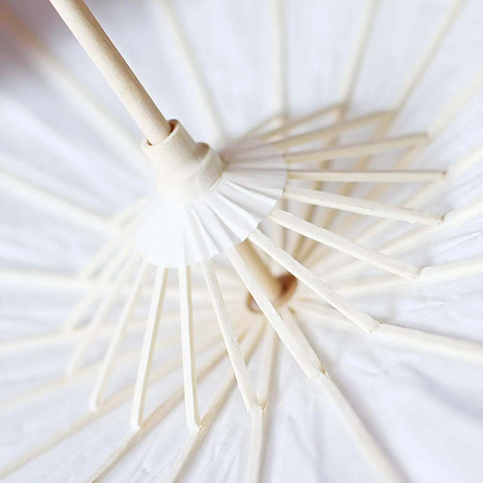 Paper Parasol White Blank DIY Painting Umbrella Wooden Construction Arts and Crafts for Photo Props and Weddings