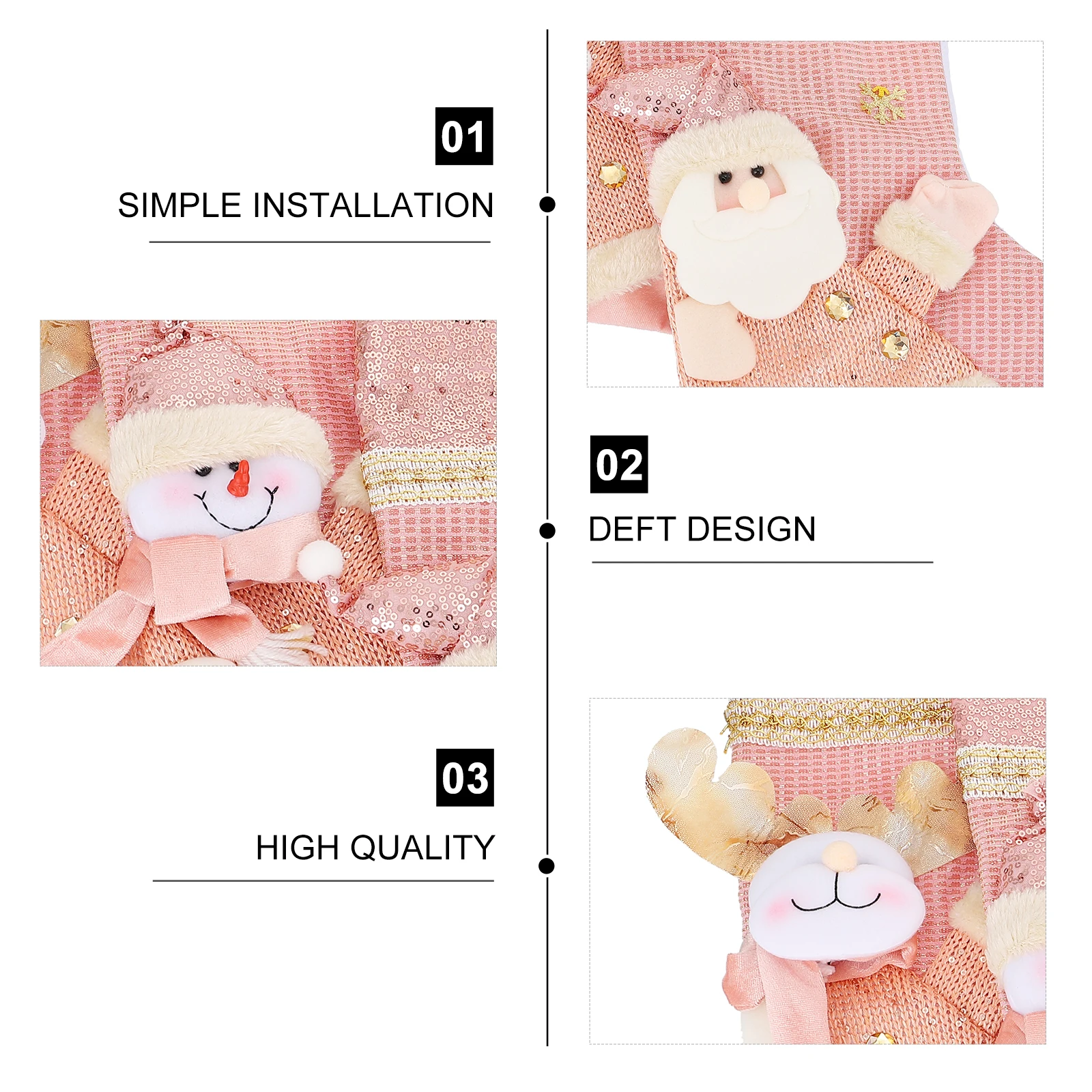 

3 Pcs Christmas Stocking Ornaments Gifts Xmas Stockings Decorations Funny Stuffers' Hanging Sock Manual