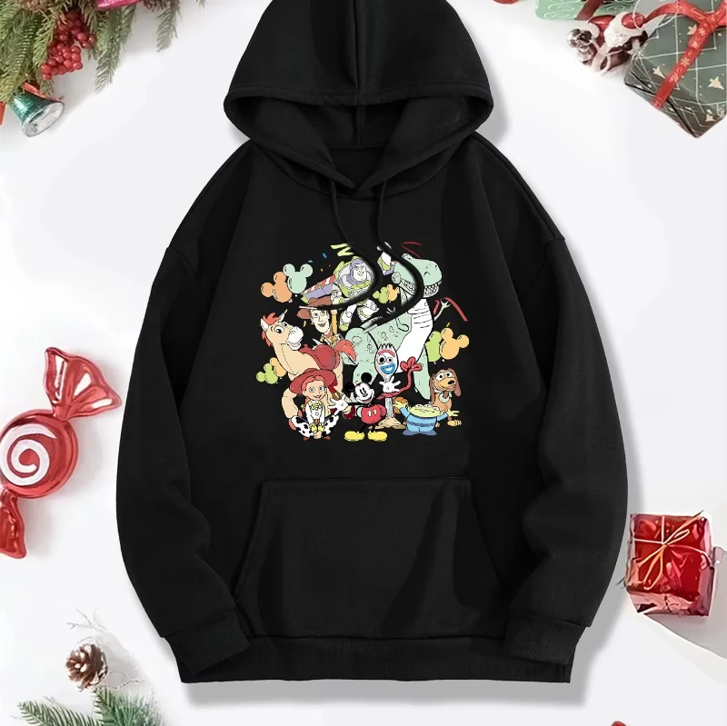 

Disney Toy Story Woody Women Hoodie Autumn Winter Fleece Casual Unisex Pullover Sweatshirt Clothing Hoody Oversized Streetwear