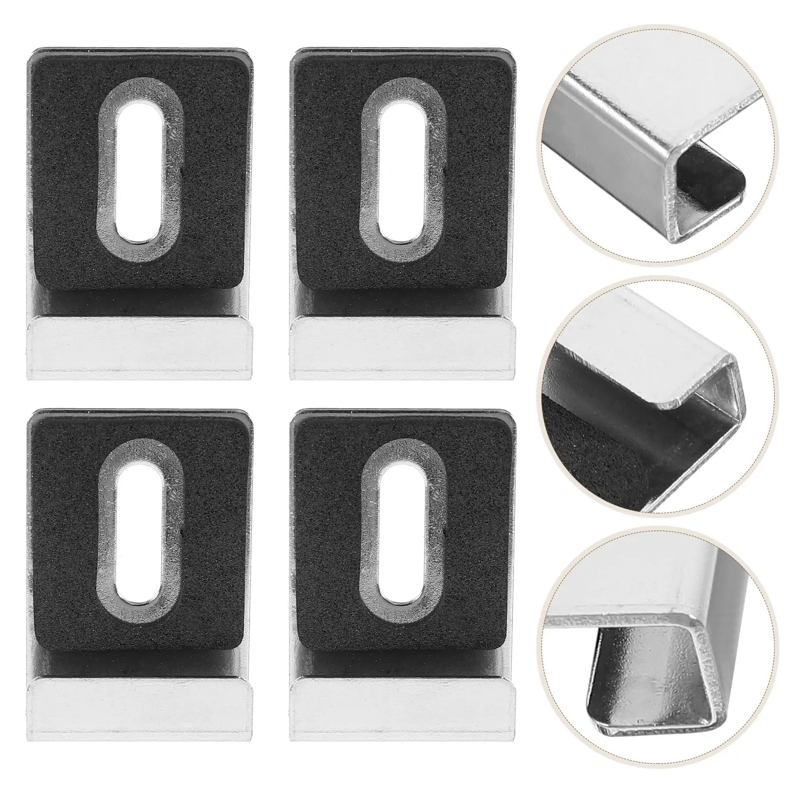 4 Pcs Stainless Steel 304 Mirror Clips for Wall Mounting Glass Retainer Clips Set of 4 Thin Brackets Hardware Accessories
