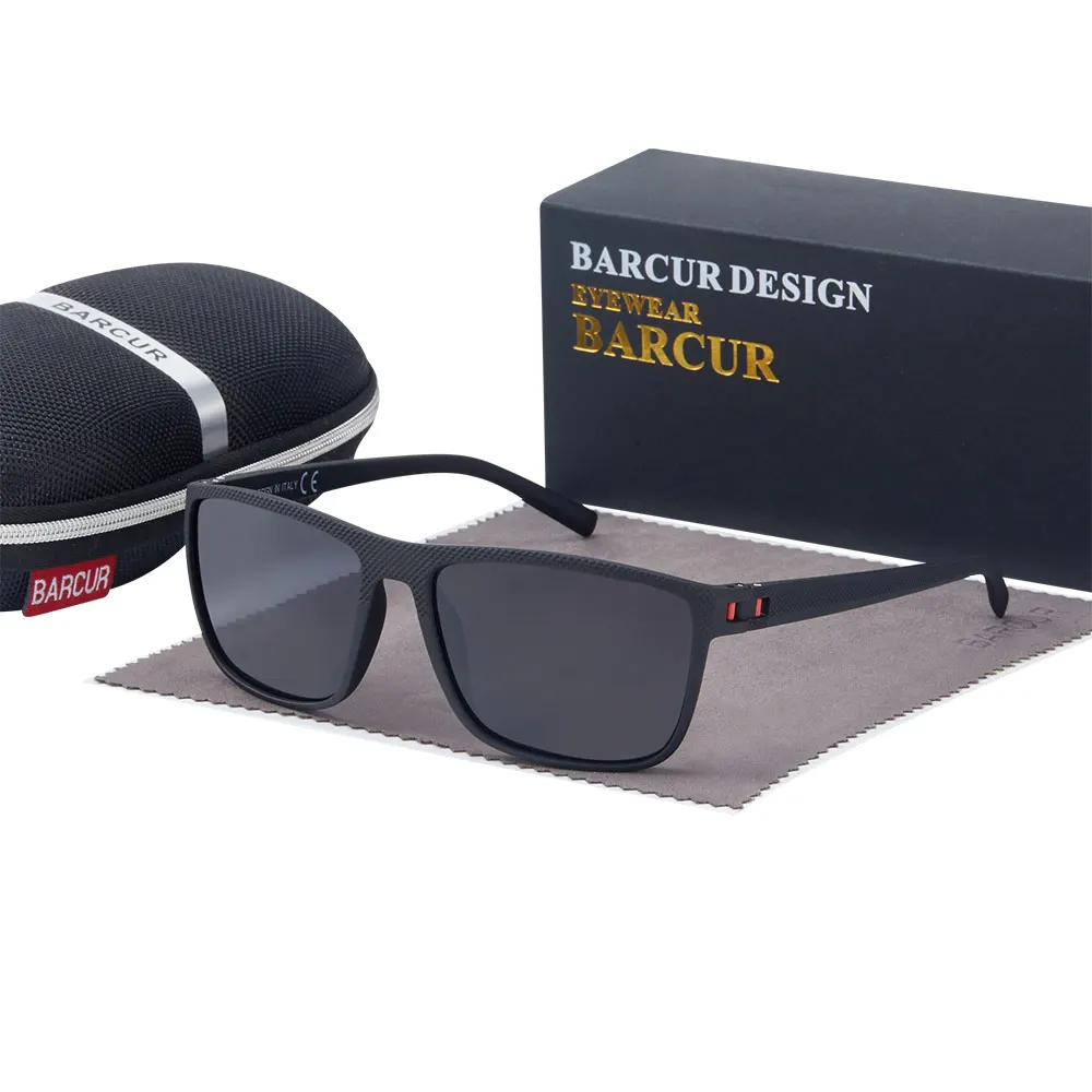 BARCUR Leichte und bequeme Herren-Sonnenbrille im lässigen Stil, modische Dekoration, quadratischer Rahmen, Straßenfotografie – Detail 11