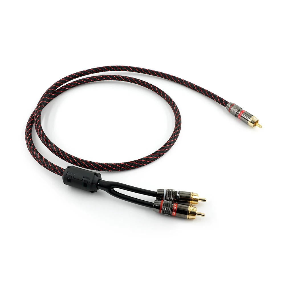 1pcs HIFI RCA  CANARE L-4E6S Y Adapter Audio Cable Subwoofer Cable 1 RCA to 2 RCA audio cable / 0.5M- 5M NO1023