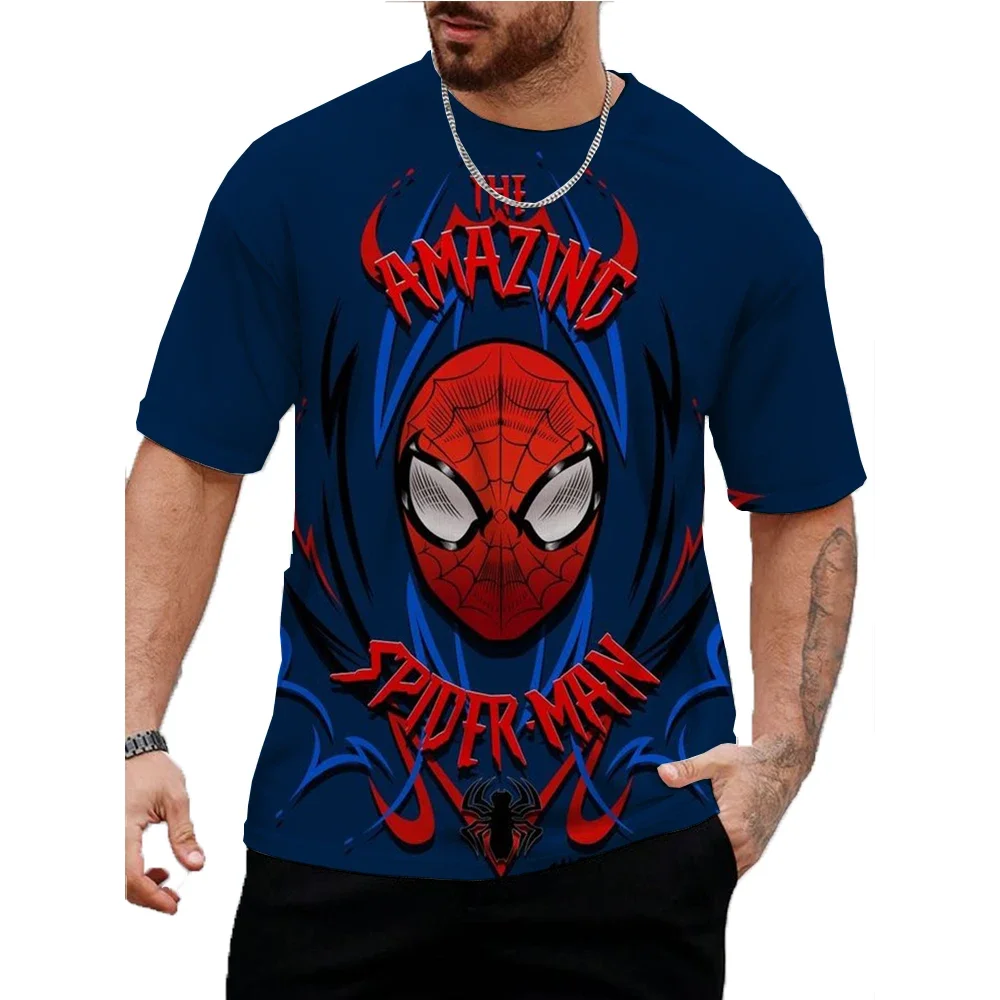 

Disney T-Shirt Marvel Spider Man Print Graphic Camisa Hombre Causal Tees Short Sleeves Comfortable Pullover Tops Clothing